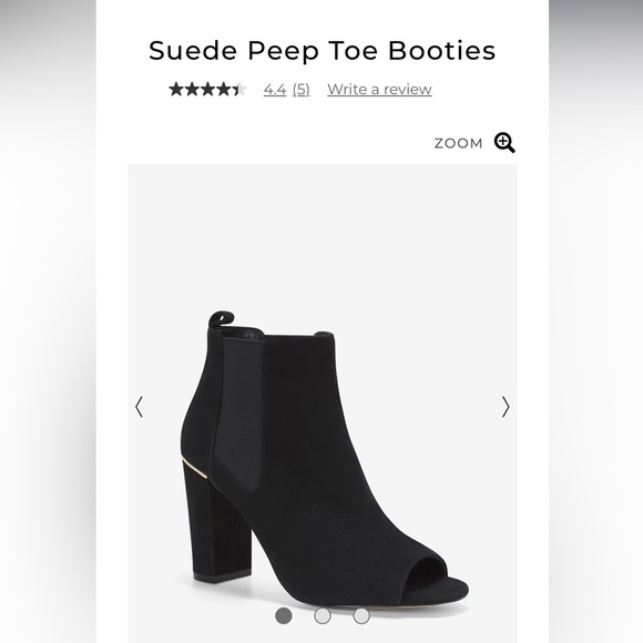 White House Black Market Shoes - White House Blqck Market black suede peep toe booties Size 7